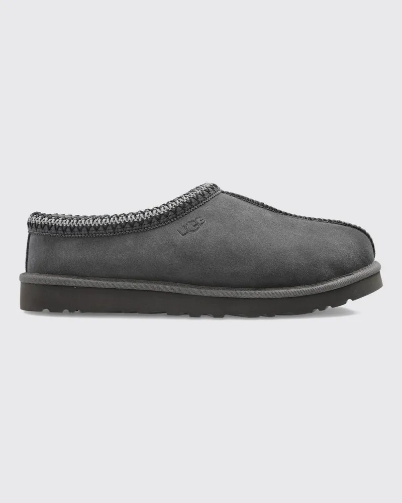 UGG Tasman II Wildlederpantoffeln mit Wollfutter und Kontrastnähten Grau