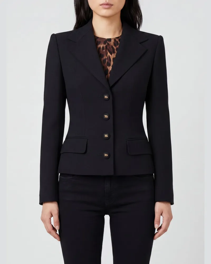 Dolce & Gabbana DOLCE  GABBANA Einreihiger Blazer aus Stretch-Wolle Dolce & Gabbana Schwarz