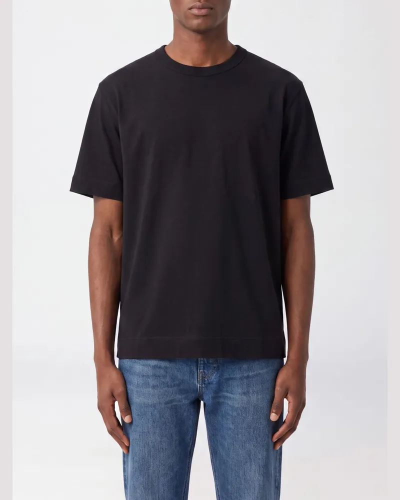 Dries van Noten Relaxed Fit Baumwoll-T-Shirt mit überschnittenen Schultern Schwarz