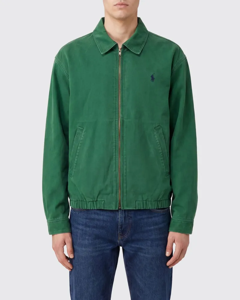 Ralph Lauren Harrington Relaxed Fit Baumwolljacke mit gesticktem Logo Grün