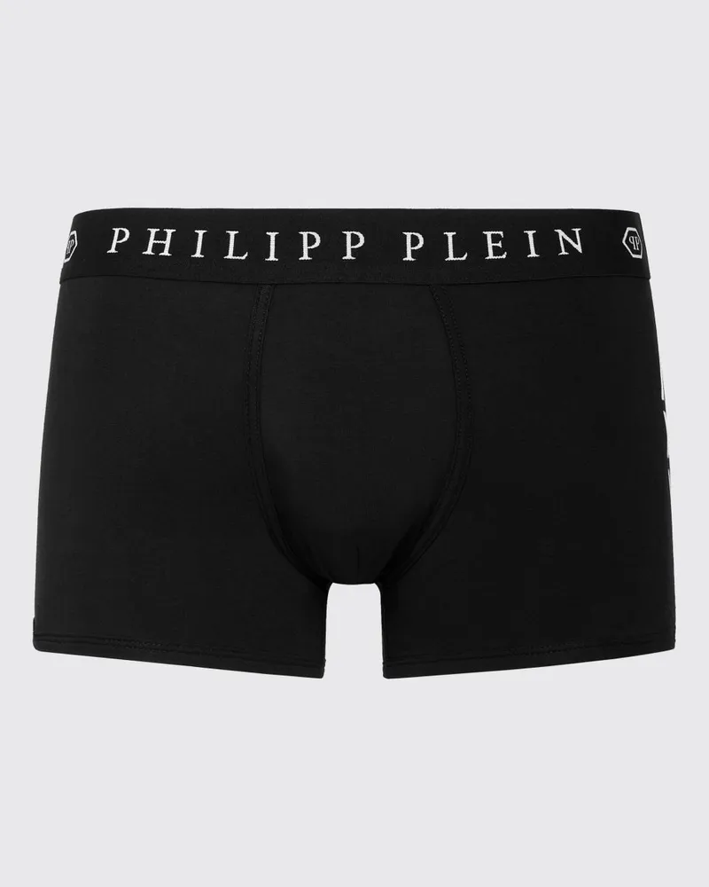Philipp Plein Boxershorts aus Stretch-Baumwolle mit Hexagon-Logo-Bund Weiss