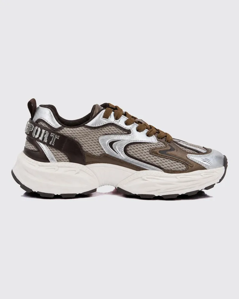 Philipp Plein Pulse X FAFS Multicolor Low-Top-Sneaker mit gekerbter Sohle Braun