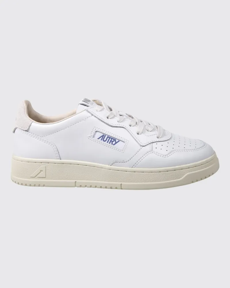 AUTRY Medalist Low Top Sneakers aus zweifarbigem Leder und Wildleder Bianco