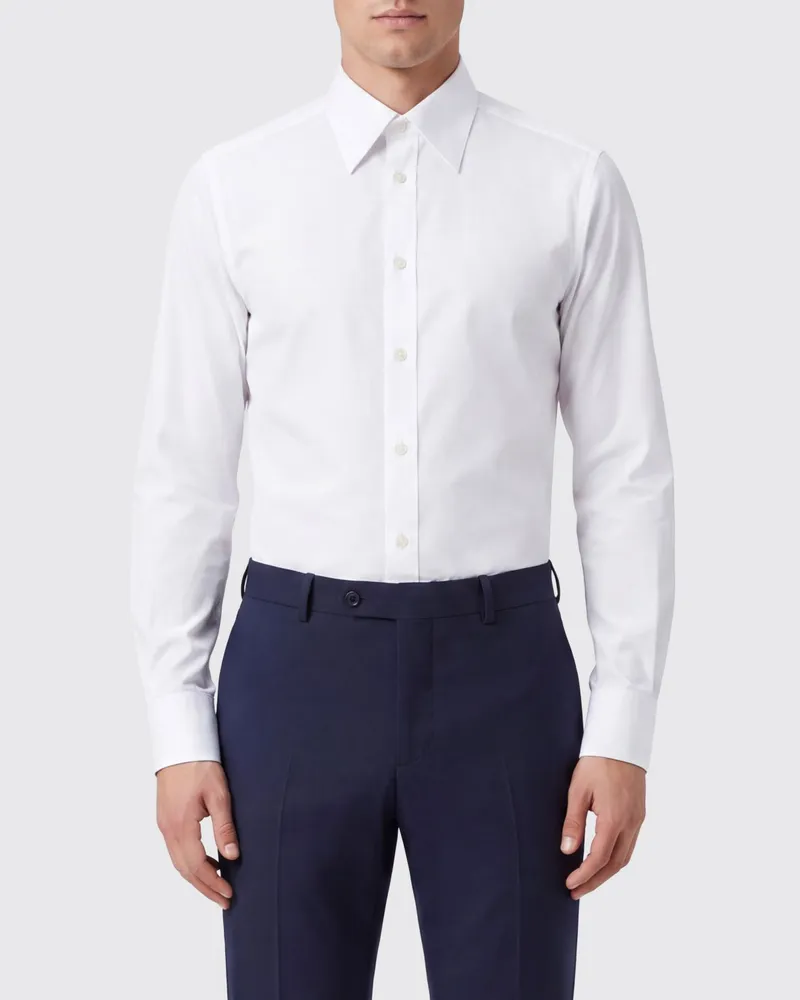 Dolce & Gabbana DOLCE  GABBANA Slim-Fit-Hemd Dolce & Gabbana aus Baumwollpopeline mit spitzem Kragen Weiß