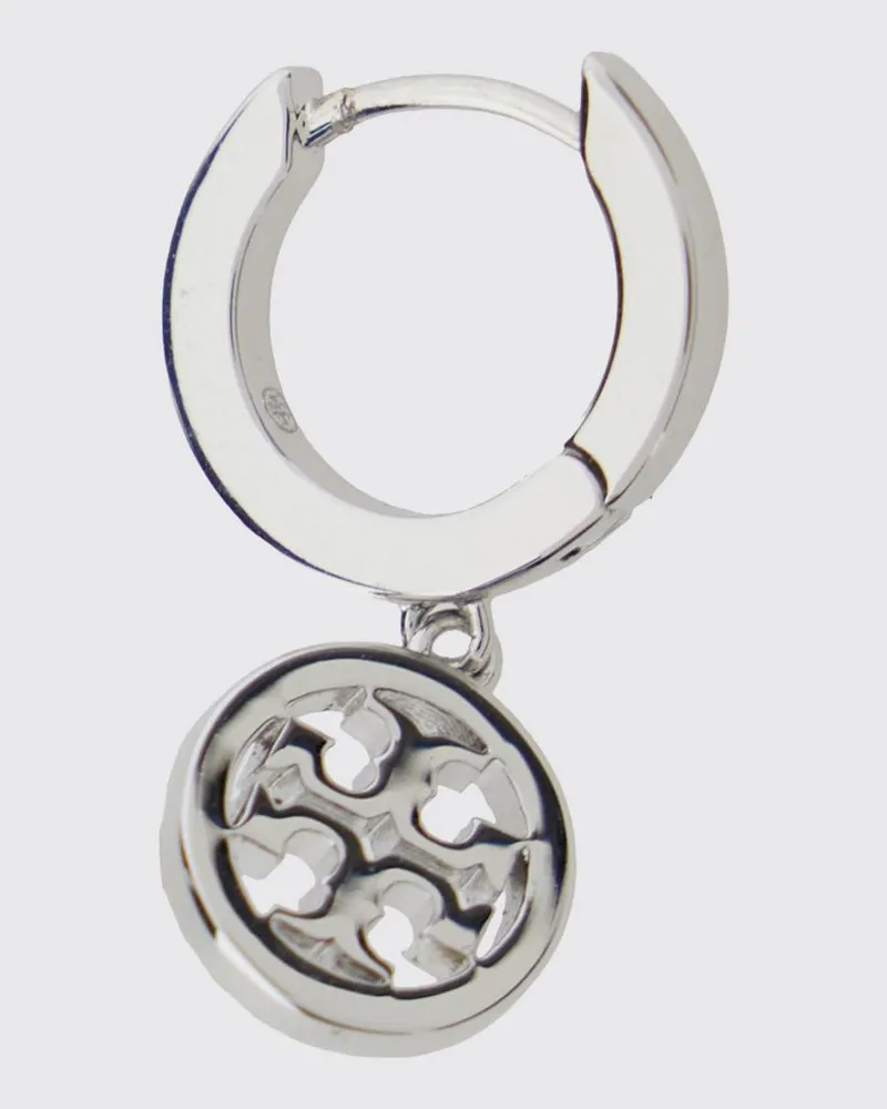 Tory Burch Icon Hängeohrringe als Creolen mit Double T-Logo und Strass Stahl