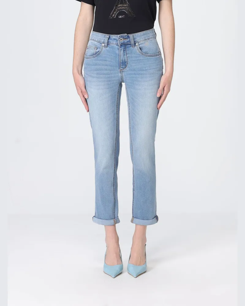 Liu Jo Cropped Fit Stretch-Jeans aus Denim Blau