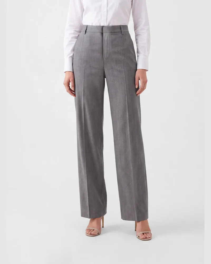 Maison Margiela Wide-Leg Schneiderhose aus Schurwolle Grau