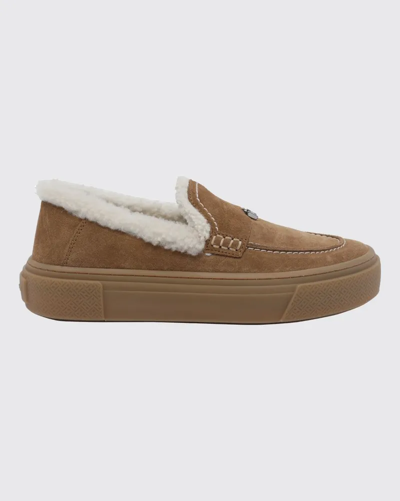 Hogan Crosswind Slip-On-Sneaker aus Veloursleder und Shearling mit Logo Braun