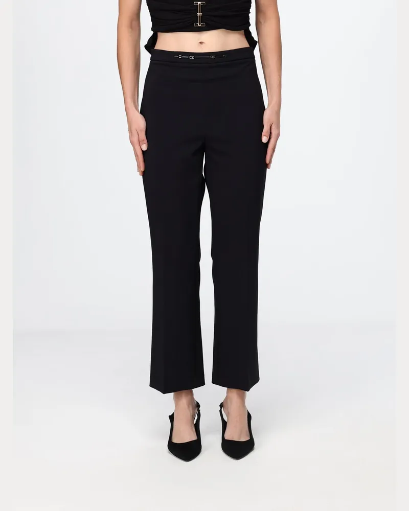 Elisabetta Franchi Verkürzte Slim-Fit-Hose von aus Crêpe Schwarz