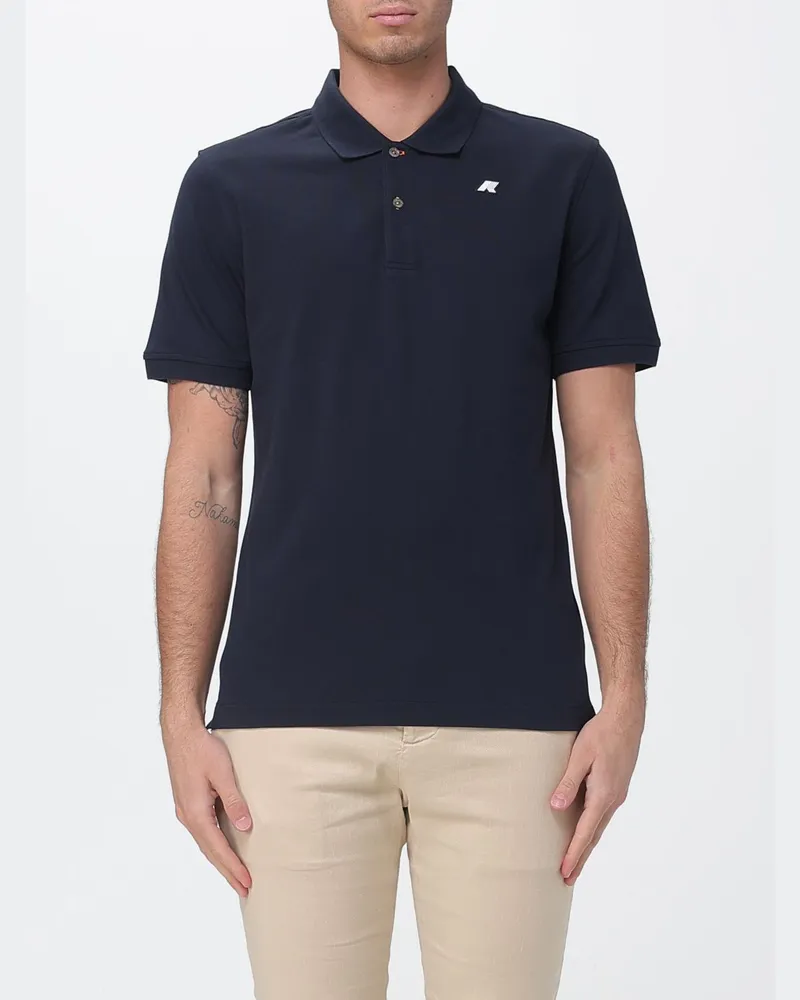 K-Way Baumwoll-Poloshirt mit Logo Blau