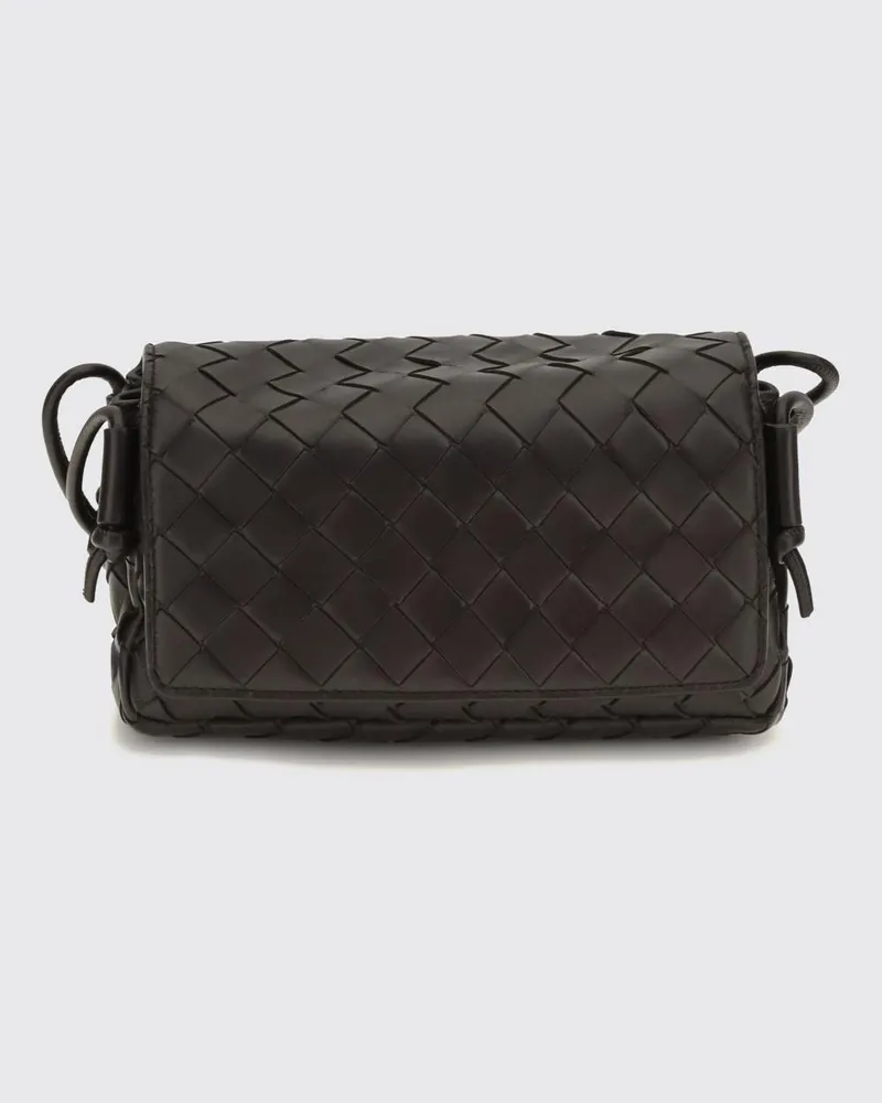 Bottega Veneta Schultertasche Notturno aus geflochtenem Leder mit geknotetem Riemen Kakao