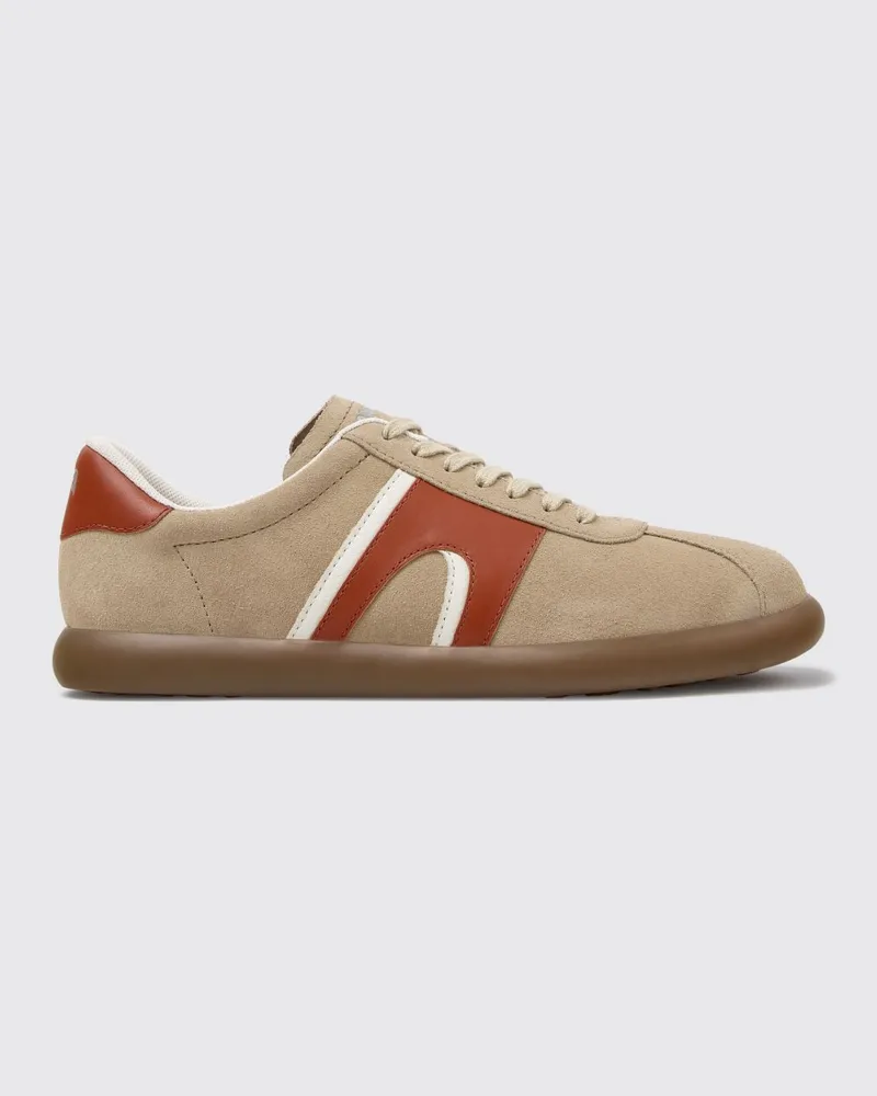 Camper Zweifarbige Pelotas Soller Sneakers von aus Wildleder und Glattleder mit Logo Beige