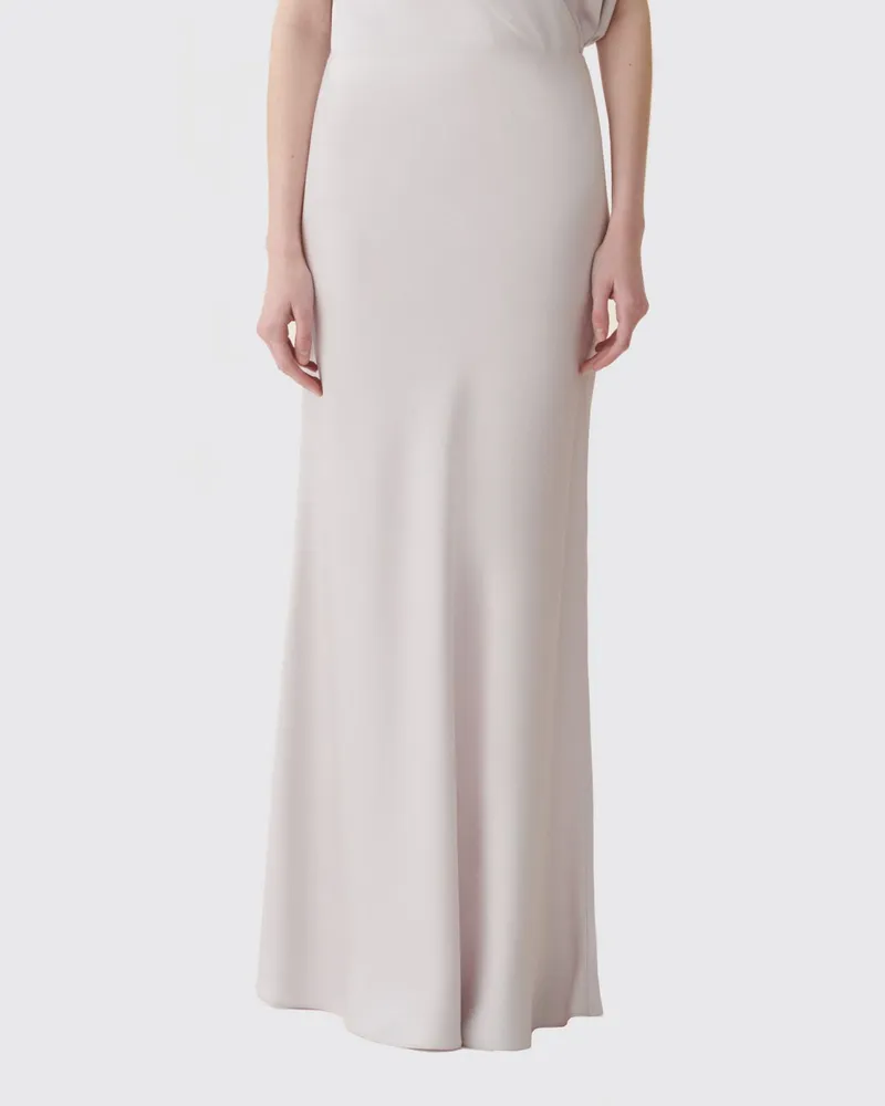 Fabiana Filippi Midi-Bleistiftrock aus Satin mit hoher Taille Grau