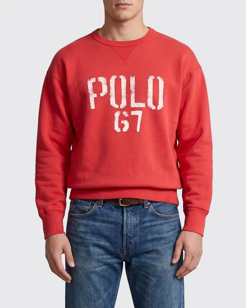 Ralph Lauren Baumwoll-Rundhals-Sweatshirt mit Logo Rot