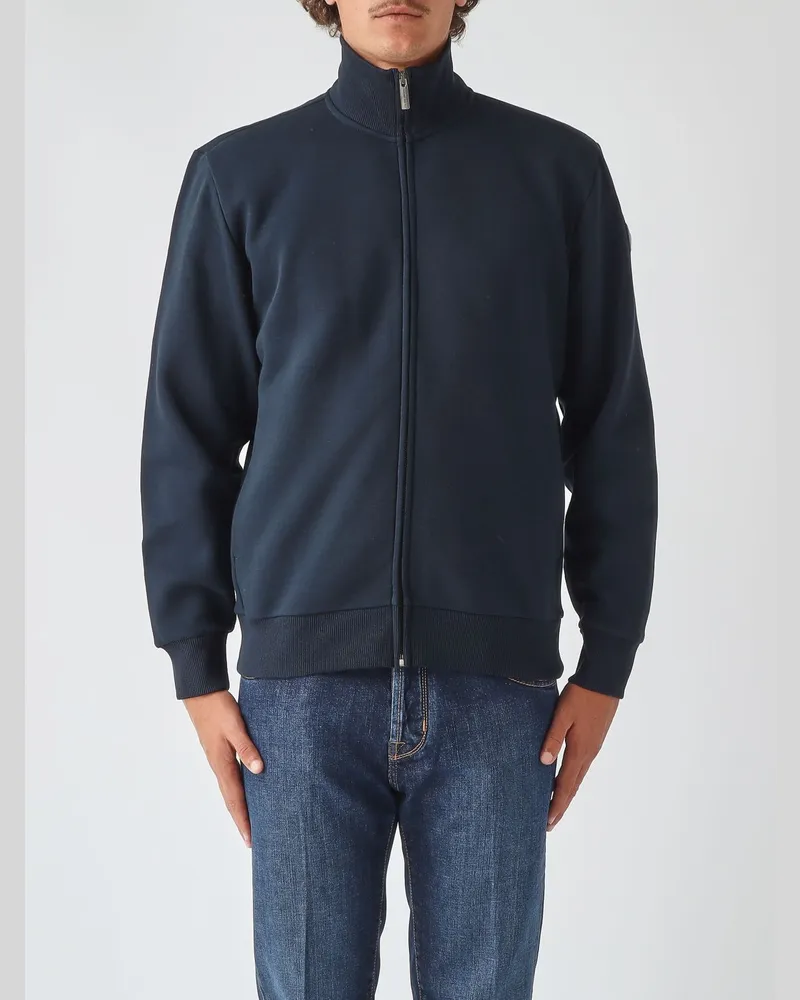 Colmar Sweatjacke aus Baumwollmischung mit Stehkragen und Kontrast-Logo Navy