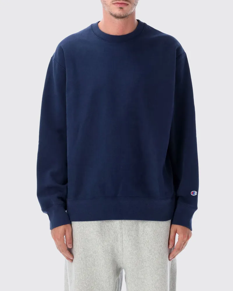 Champion Rundhals-Sweatshirt aus Baumwolle mit überschnittenen Schultern Blau