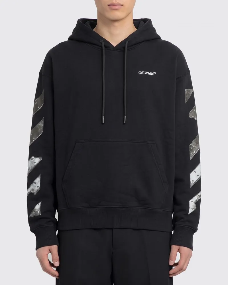 OFF-WHITE Baumwoll-Kapuzenpullover Schwarz