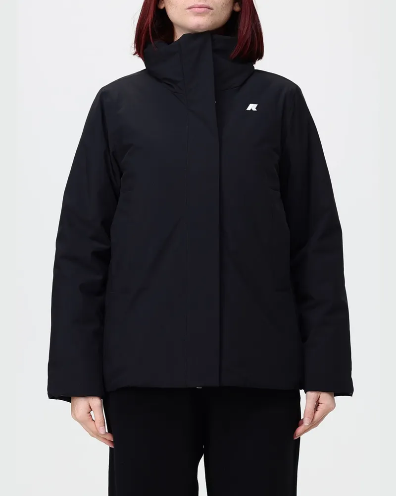 K-Way Gefütterte und wasserabweisende Windjacke Marla mit Kapuze Schwarz