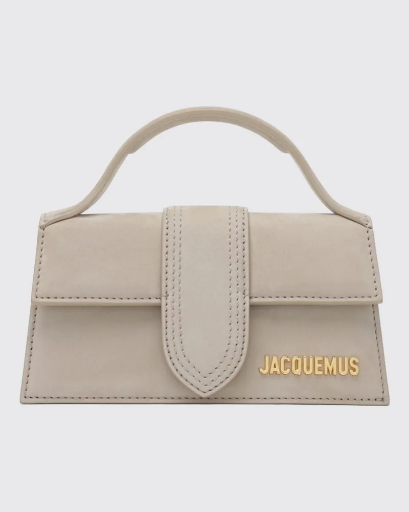 Jacquemus Bambino Mini-Handtasche aus Veloursleder mit abnehmbarem Schulterriemen Beige
