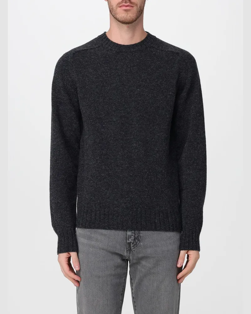 Sebago Pullover mit Rundhalsausschnitt aus reiner Wolle und Rippenbündchen Charcoal