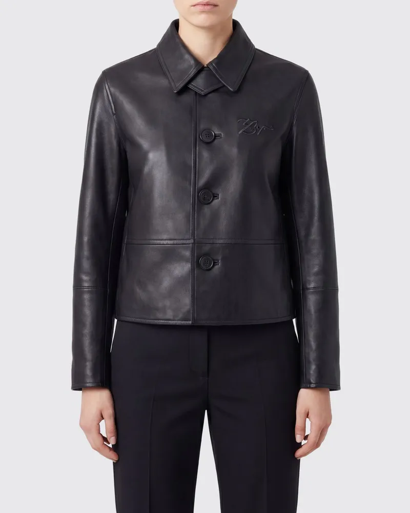 Zadig & Voltaire ZADIG  VOLTAIRE Hemdjacke von Zadig & Voltaire aus Leder mit gesticktem Logo Schwarz