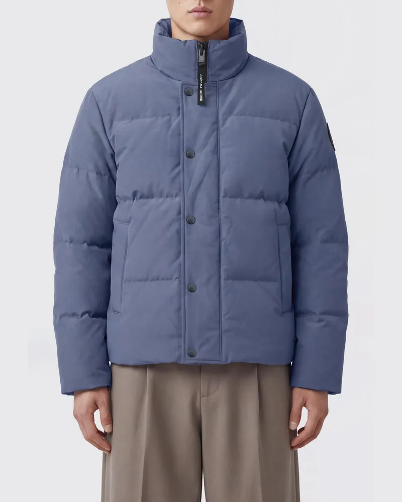 Canada Goose Daunenjacke aus recyceltem Funktionsgewebe mit Stehkragen und Kontrast-Logo Blau