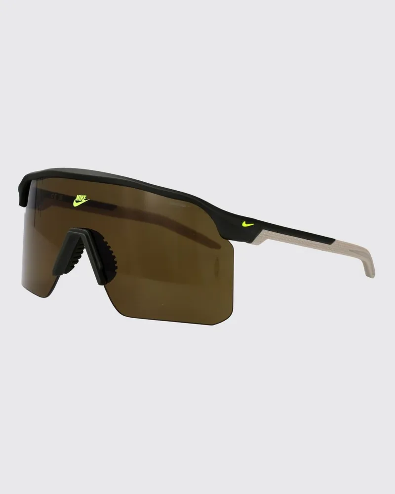 Nike Zweifarbige Expedition Shield Shield-Sonnenbrille aus Acetat von Braun