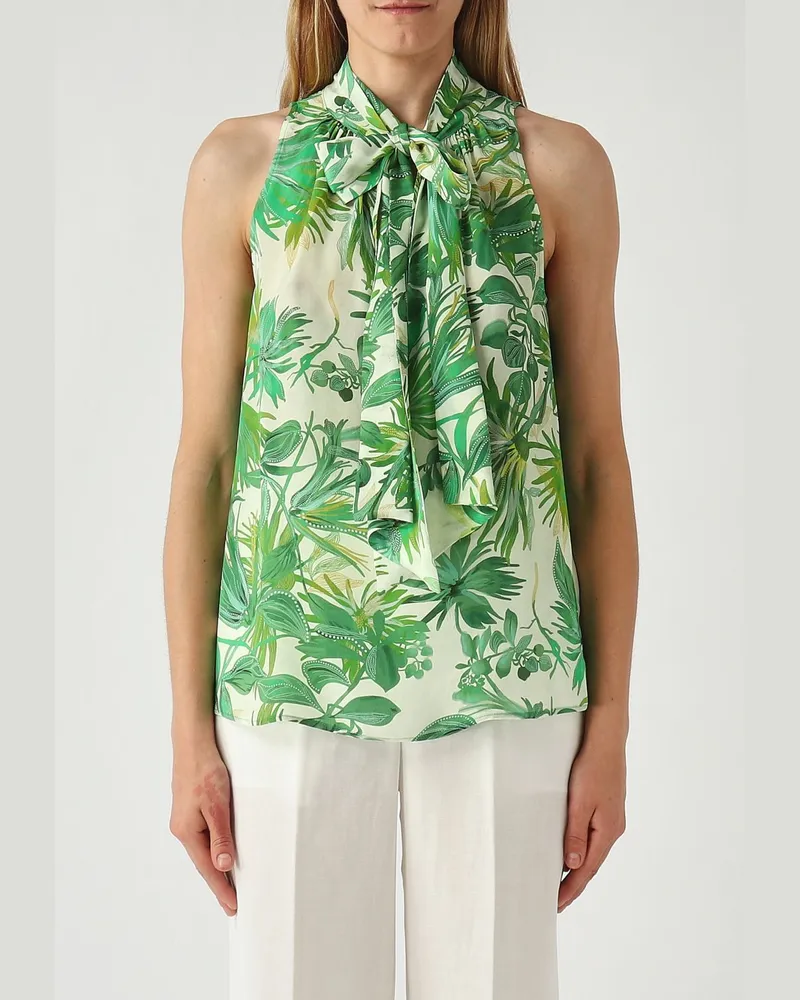 Maliparmi Botanic Jungle Bluse aus Viskose von Grün