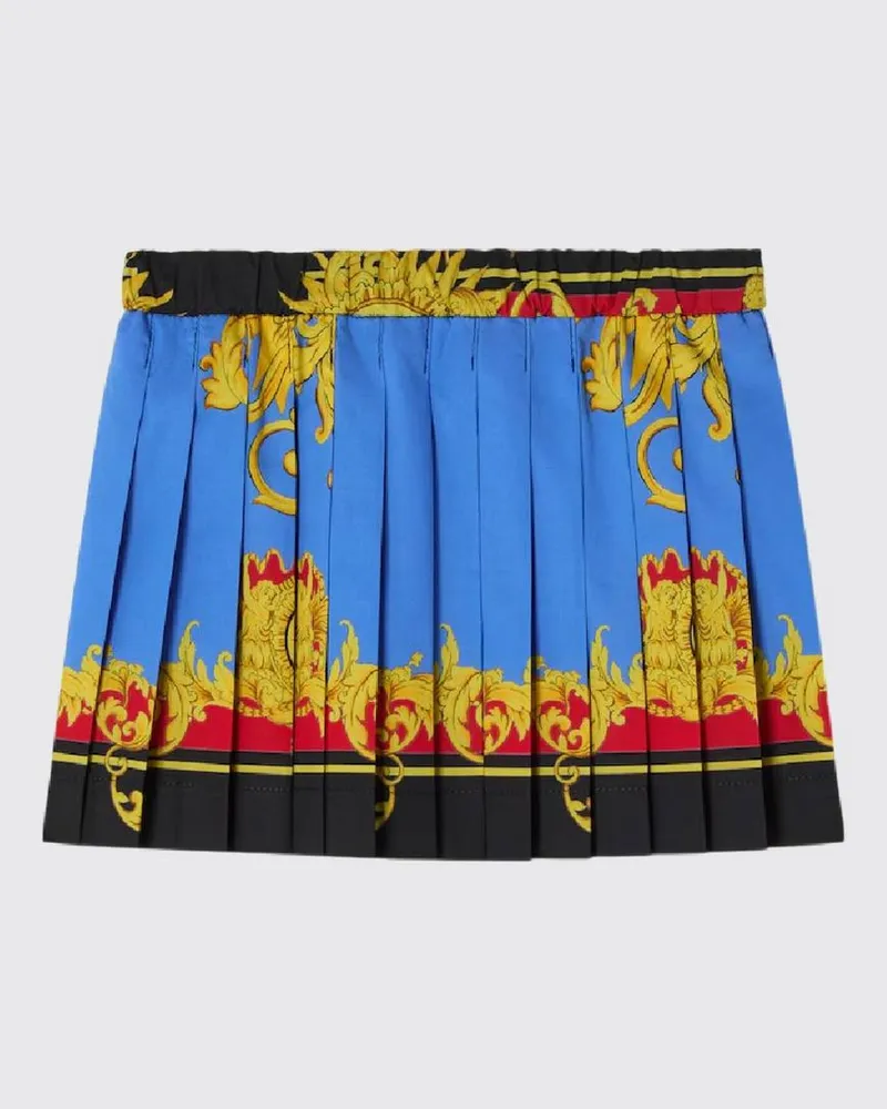 Versace Plissierter Minirock von für Mädchen mit Barock-Print Bunt