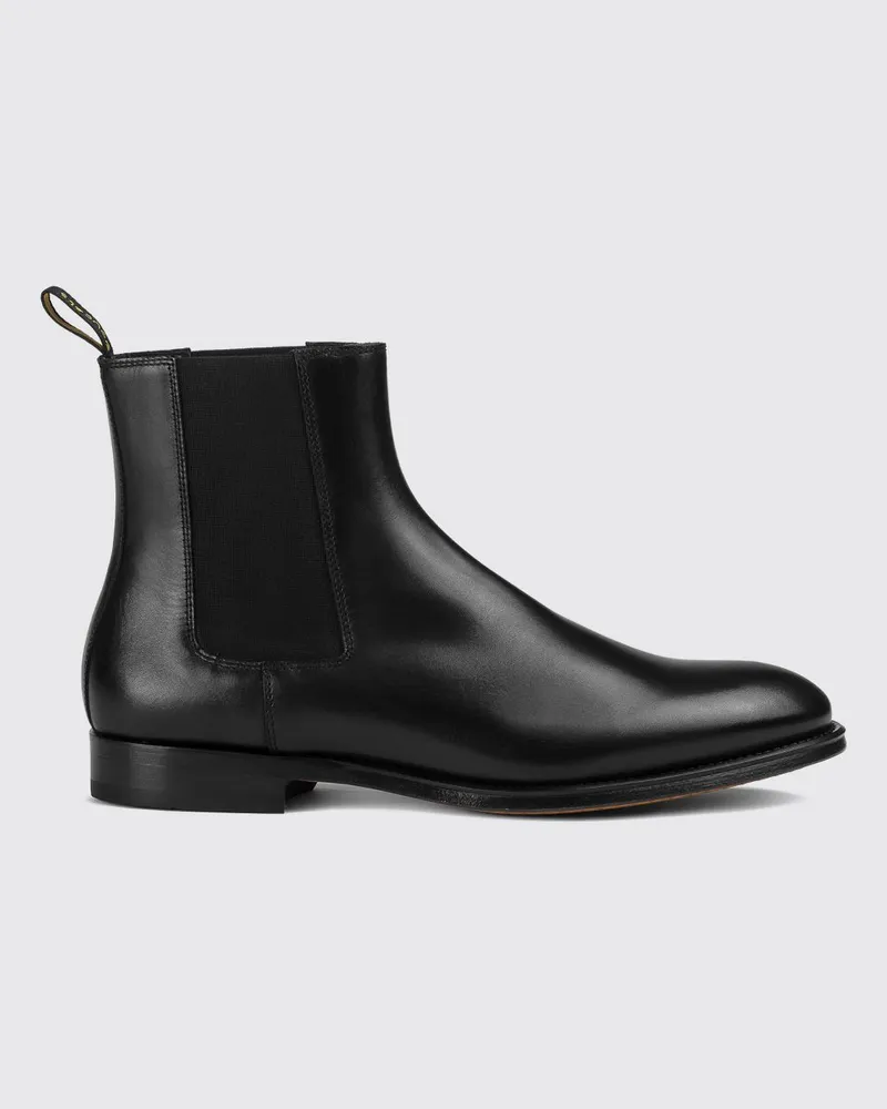 Doucal´s Chelsea-Boots aus glattem Kalbsleder mit Ledersohle Schwarz