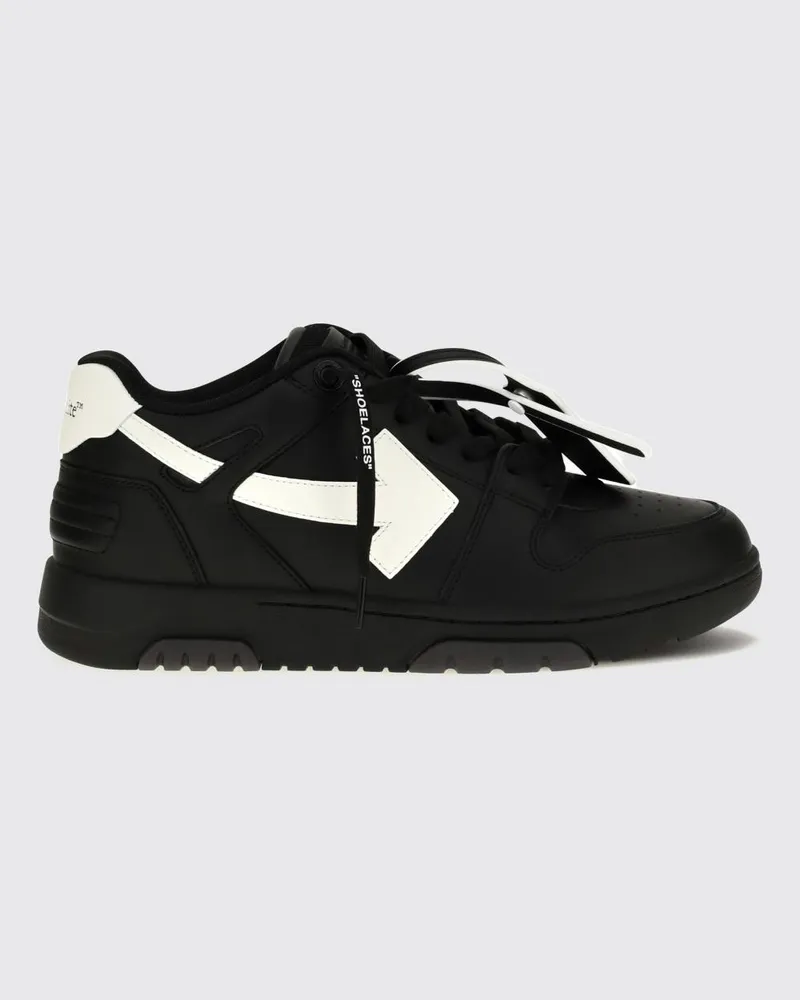 OFF-WHITE Bicolor Out Of Office Sneaker aus Leder und recyceltem Polyester Schwarz