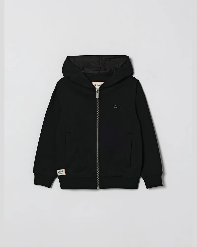Sun68 Kapuzen-Sweatshirt aus Baumwolle Schwarz