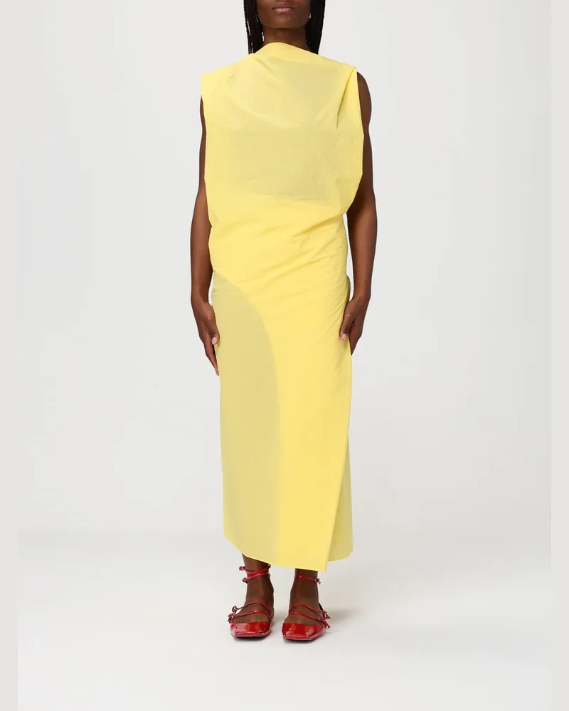 Jacquemus Asymmetrisches Midikleid The Drap Gelb