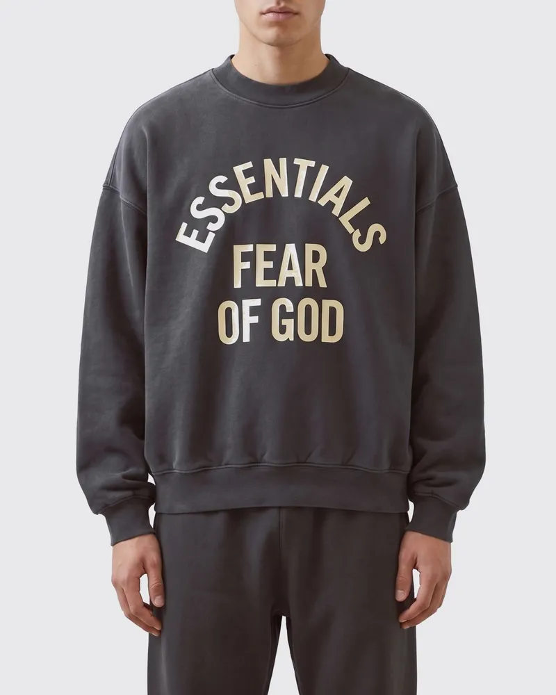Fear of God Baumwoll-Sweatshirt mit Rundhals und Kontrastlogo Schwarz