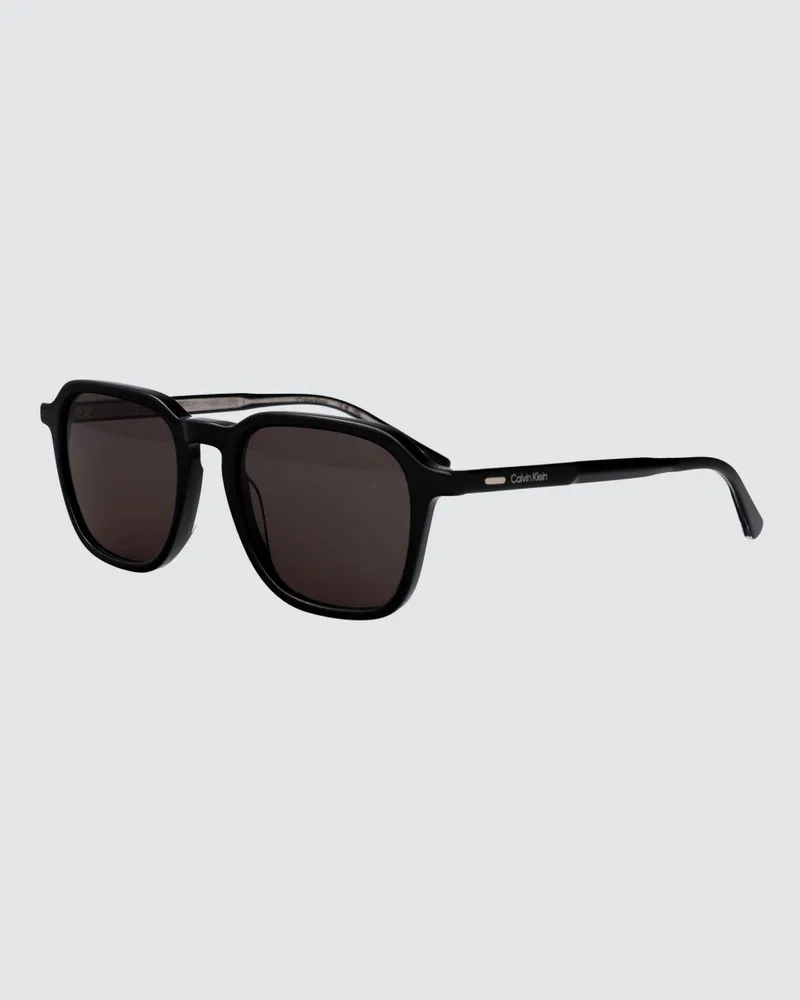 Calvin Klein Aviator-Sonnenbrille aus Acetat mit CR-39-Gläsern Schwarz