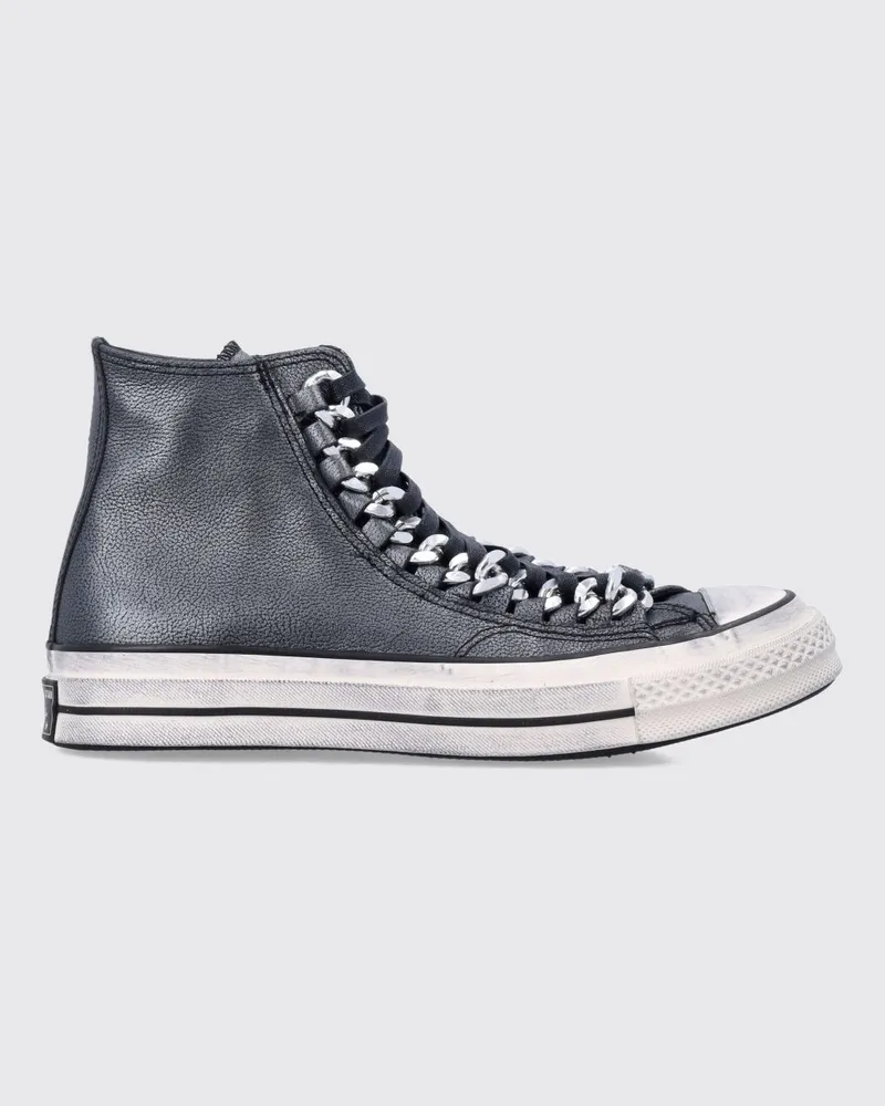Converse High-Top-Sneaker Chuck 70 aus silbernem laminiertem Leder mit Metallic-Mesh Silber