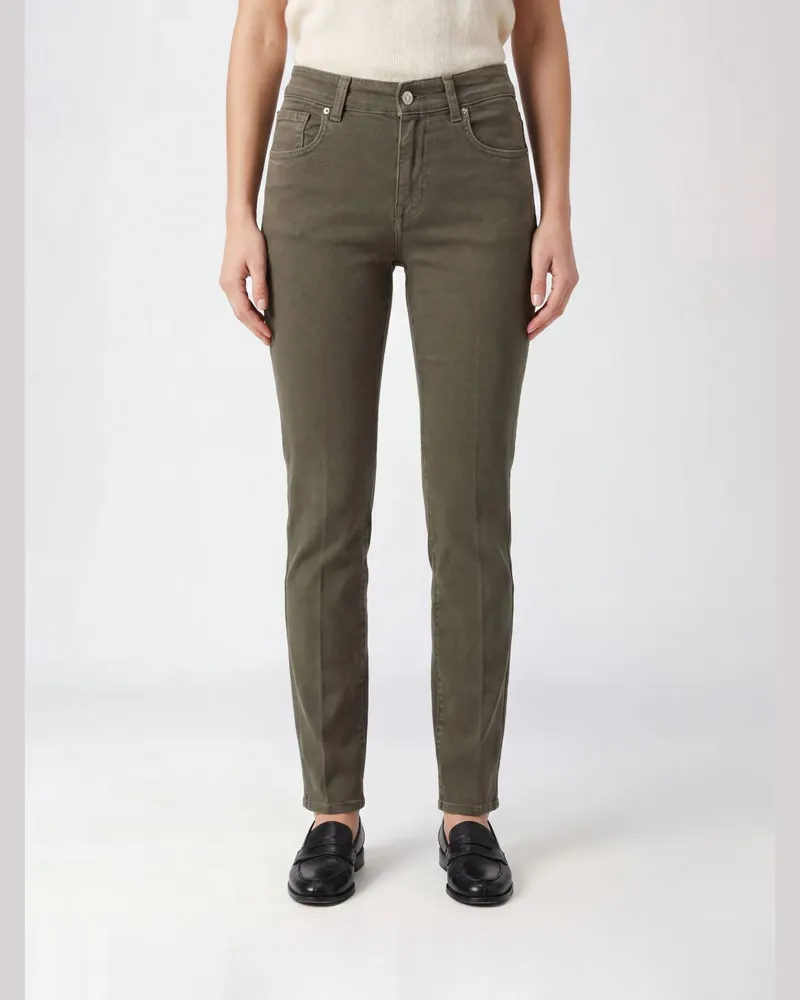 7 for all mankind Cropped Jeans aus Baumwolldenim Grün