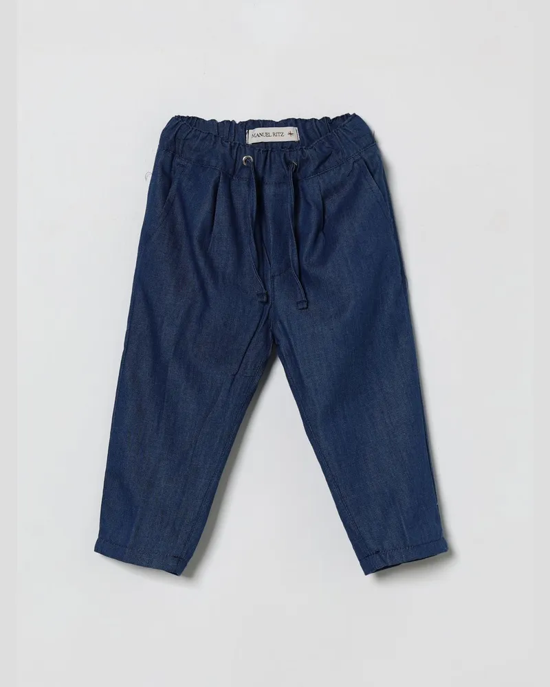 Manuel Ritz Baumwollhose mit Kordelzug Denim