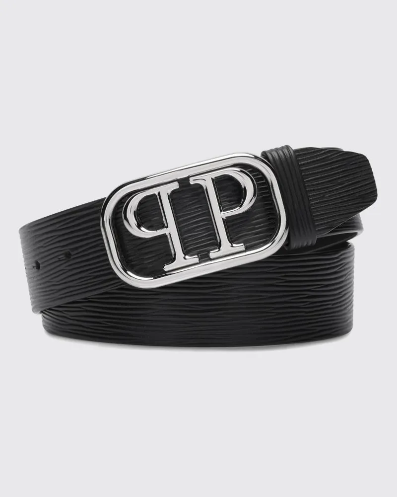 Philipp Plein Gürtel aus geprägtem Leder Schwarz