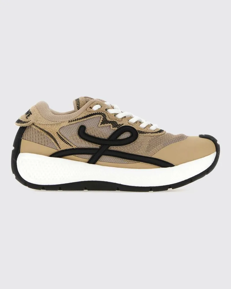 Loewe Pogo Low-Top-Sneakers aus Veloursleder und Funktionsgewebe mit Logo Beige