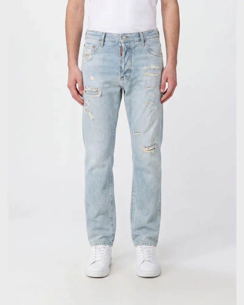 Dsquared2 Kawaii Regular Fit Straight Jeans aus Distressed-Baumwolldenim Navy