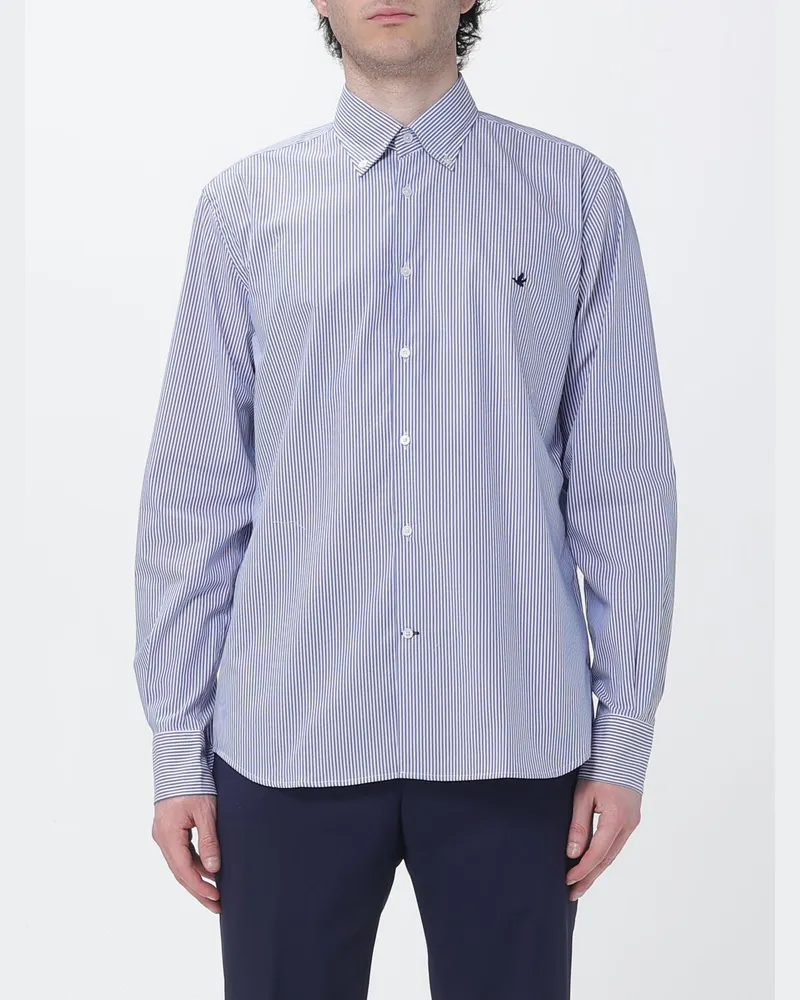 Brooksfield Gestreiftes Popelinehemd Blau
