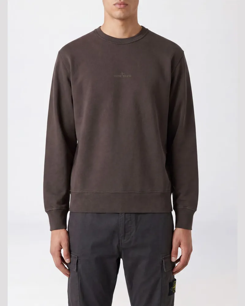 Stone Island Rundhals-Sweatshirt aus Baumwolle mit Kompass-Logo auf dem Rücken Burgunderrot
