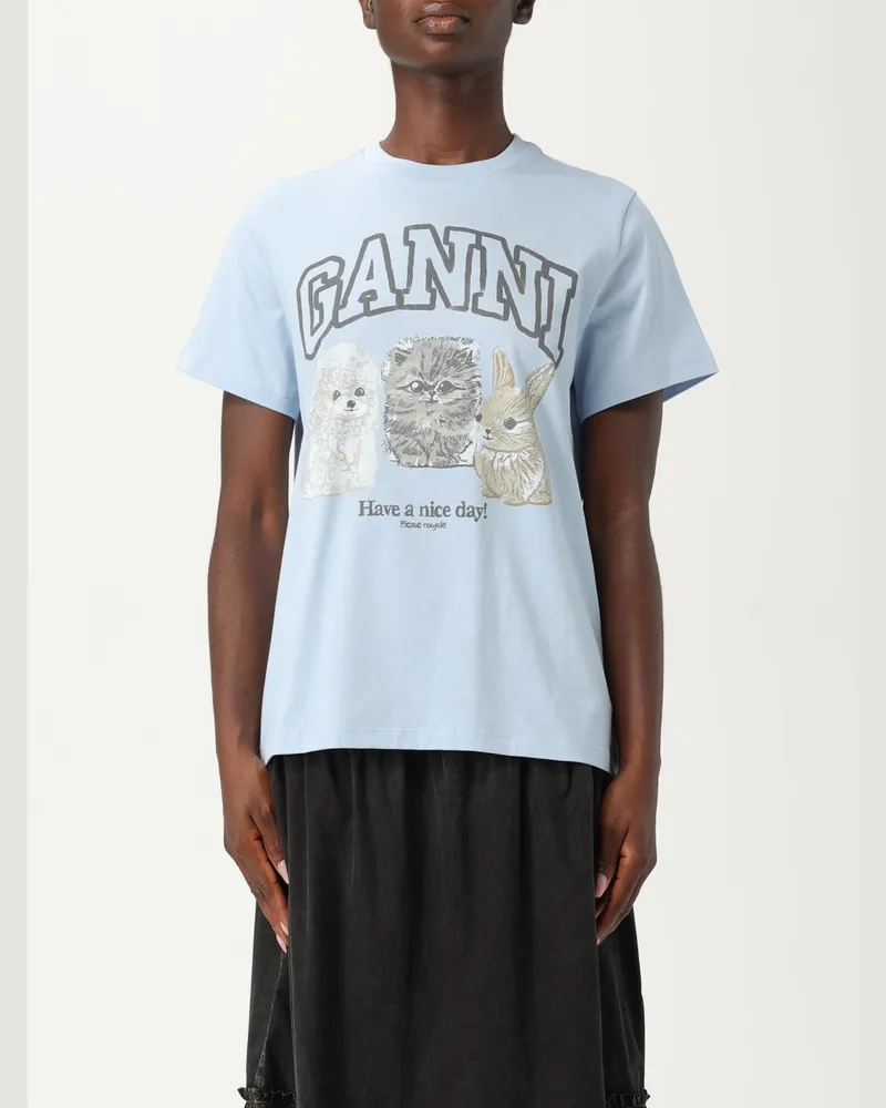 Ganni T-shirt damen Blau