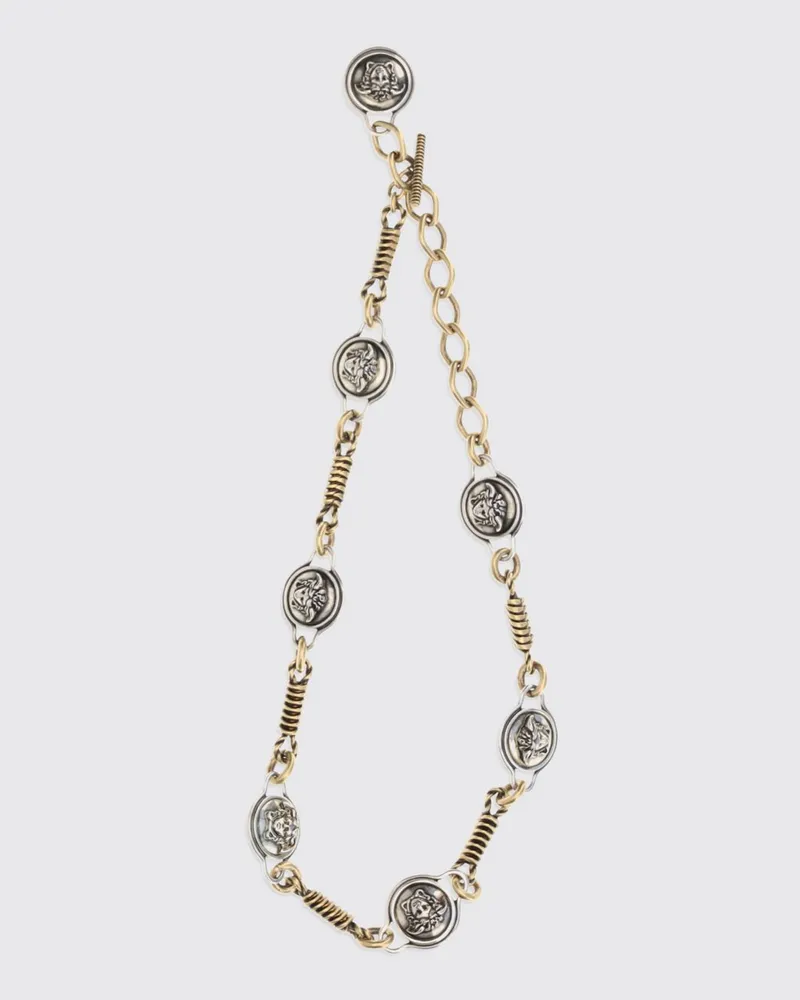 Versace Goldfarbene Messing-Choker-Halskette mit ikonischem Medusa-Anhänger Gold