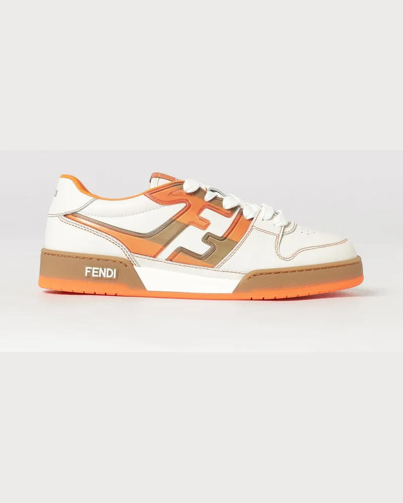 Fendi Low-Top-Sneaker Match von aus Veloursleder mit FF-Monogramm Weiß
