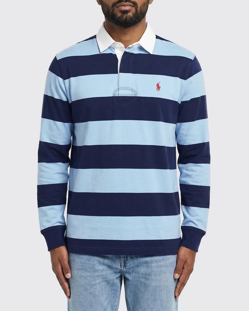 Ralph Lauren Gestreiftes Baumwoll-Polohemd Weiss