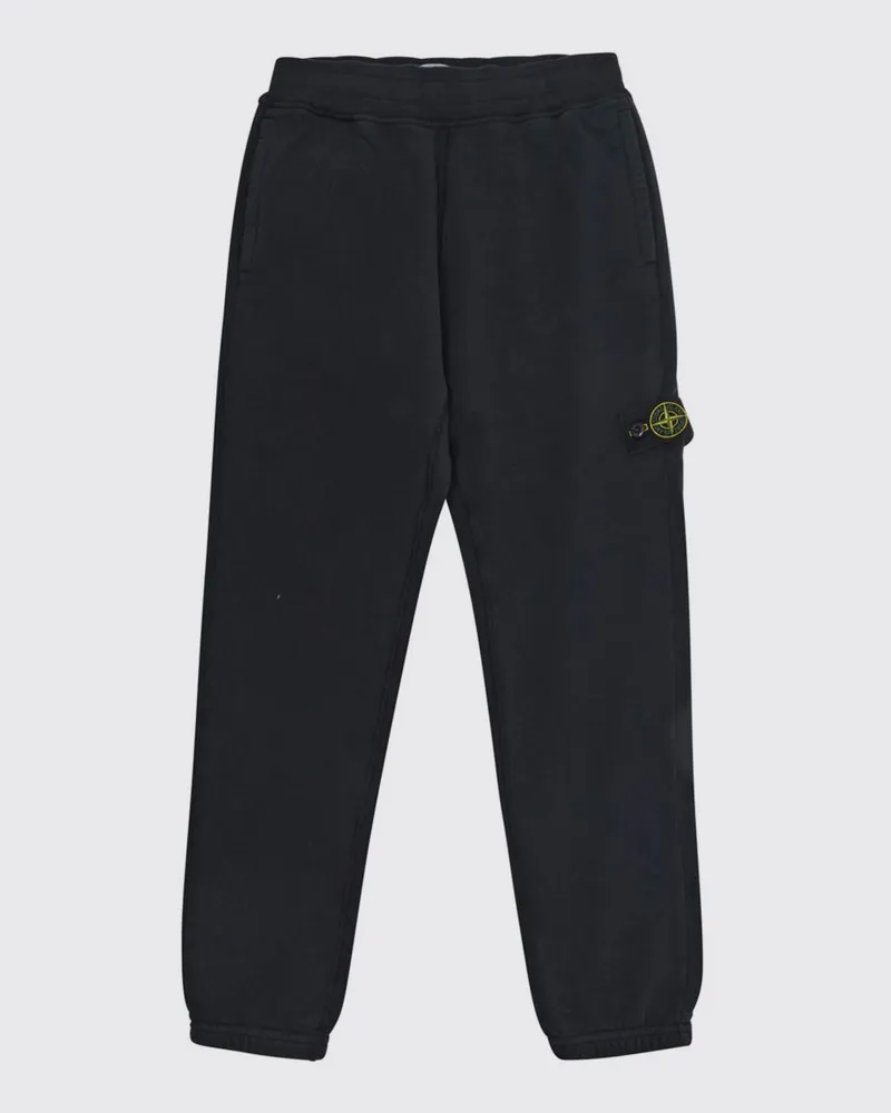 Stone Island Slim Fit Jogginghose für Jungen aus Baumwolle mit Logo-Patch Schwarz