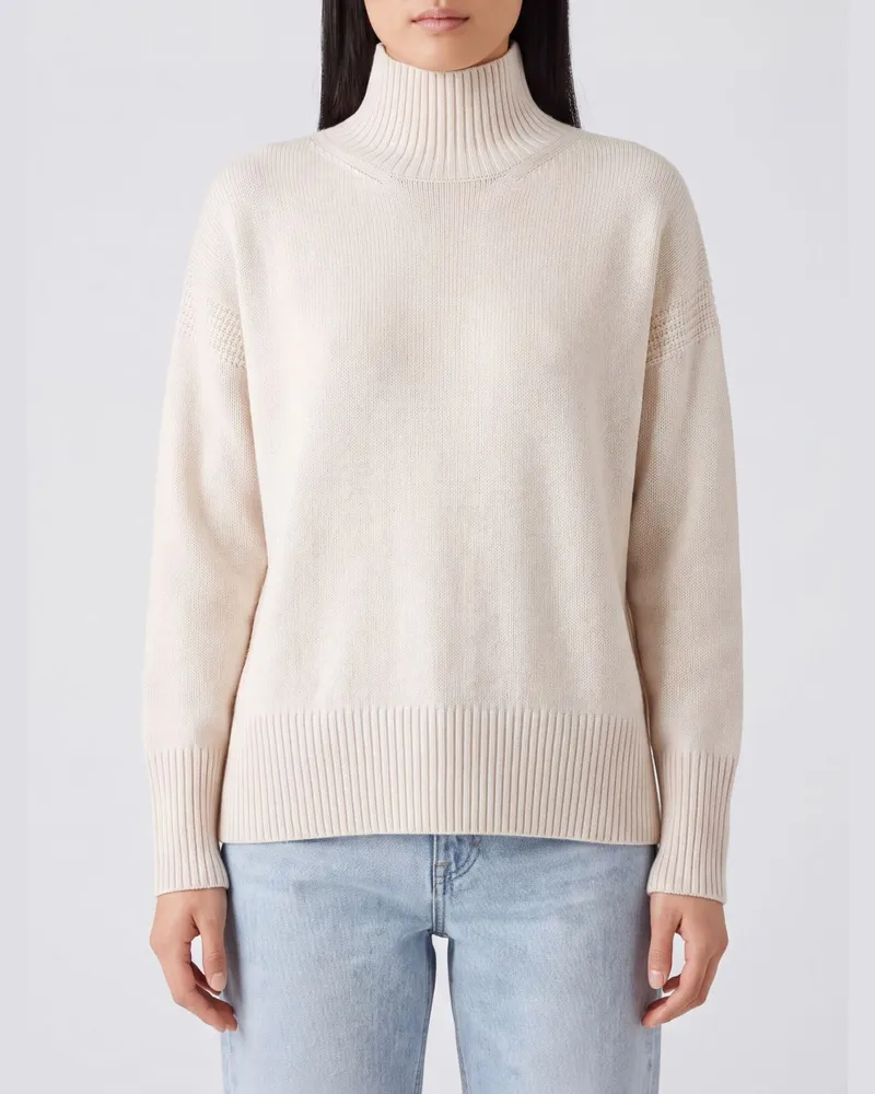 Roberto Collina Rollkragenpullover aus Merinowolle und Kaschmir mit Rippbündchen Yellow