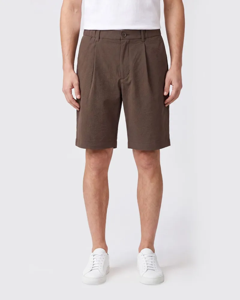 Herno Chino-Shorts aus Crêpe mit Gürtelschlaufen Braun